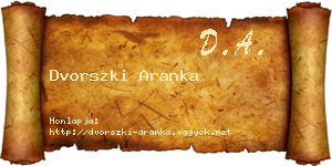 Dvorszki Aranka névjegykártya